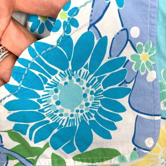 Lilly Pulitzer Skort Sweet Blue Crabby Print Womens 2 Pockets Flowers Skirt - Picture 2 of 7